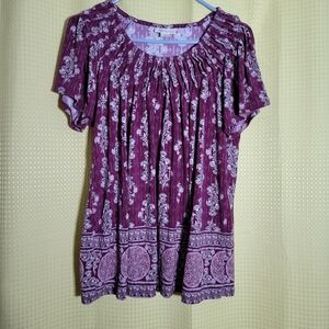 Style & Co. Women's Blouse - Purple Floral